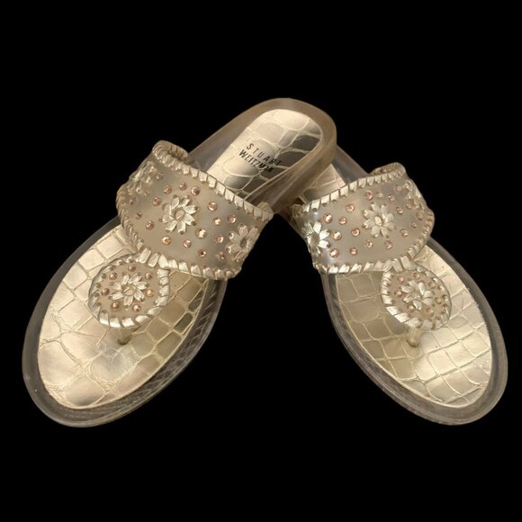 Stuart Weitzman Indiana Jelly Whipstitch‎ Thong Slide Sandals - Picture 1 of 9